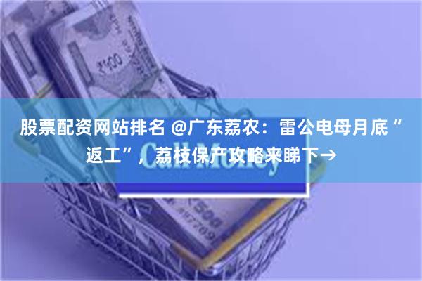 股票配资网站排名 @广东荔农：雷公电母月底“返工”，荔枝保产攻略来睇下→