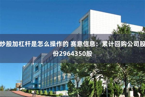 炒股加杠杆是怎么操作的 赛意信息：累计回购公司股份2964350股