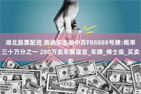 湖北股票配资 南通车主抽中苏F88888号牌:概率三十万分之一 280万卖车属谣言_车牌_傅士淼_买卖