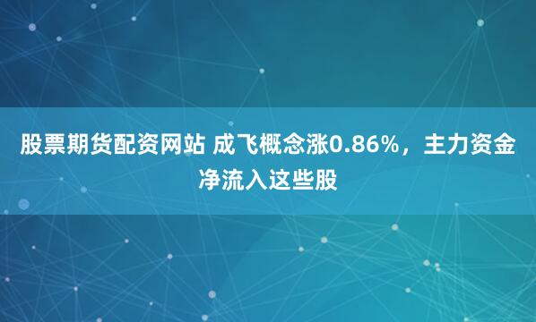 股票期货配资网站 成飞概念涨0.86%,主力资金净流入这些股